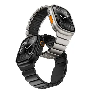 Titanium Alloy Outdoors Band for IWatch Ultra 3/2/1 49mm Series 11/10 46mm Camping Silicone Strap for Apple Watch 9 8 7 6 5 4 SE3/SE 45mm 44mm Luxury Bracelet