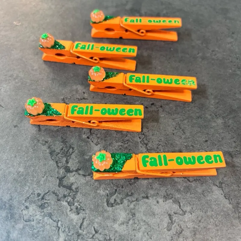 Pumpkin Halloween fall - oween Sports Clips & cheer pins For clipping backpacks at gymnastics or cheer competition, softball or soccer game, volleyball or basketball tournament!