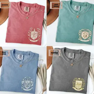 Comfort Colors Wizard House Shirt Set, Magic School Inspirational Adult and Youth Tees, Wizard School Pocket Shirt, Universal Vacation Shirt F34N2