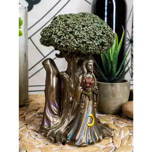 Ebros Celtic Sacred Moon Triple Goddess Mother Maiden Crone Under Tree of Life Statue 5.5" Tall Hecate Brigid Wicca Wiccan Holy Trinity Decor Sculpture Decorative Figurine Cosmic Celestial Gods