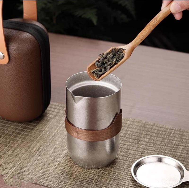 Titanium Portable Tea Set Super Light Weight High Tech Material