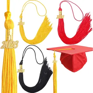 3 Set 2026 Tassel Graduation Grad Cap Tassels with Golden 2026 Year Charms Hanging Accessories Decoration for 2026 Graduates Graduation Hats Ceremonies Parties Celebrations Souvenir,Black/Red/Gold