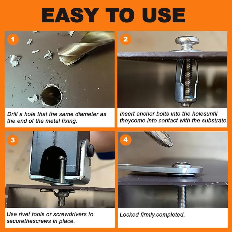 Four-step petal expansion anchor installation guide