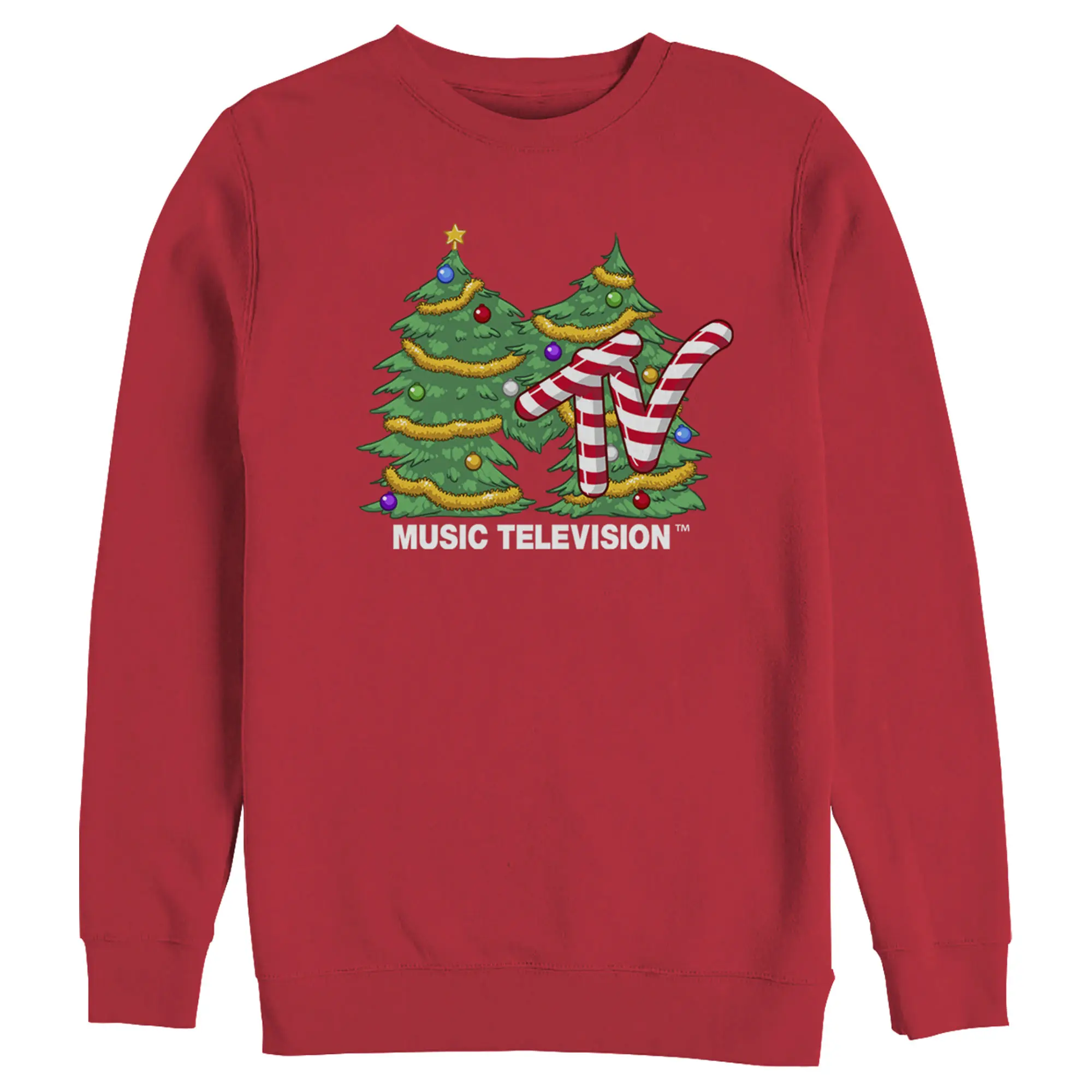 Men's MTV Christmas Tree Logo Sweatshirt, Top, Menswear