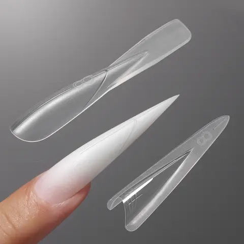 YOKEFELLOW Original Sandwich Nails Dual Forms W560 Long Stiletto 240Pcs Nail Mold for Quick Nails Extension, No Paper Forms Needed, 15 Sizes Plastic Form, Salon Nail Art Tools