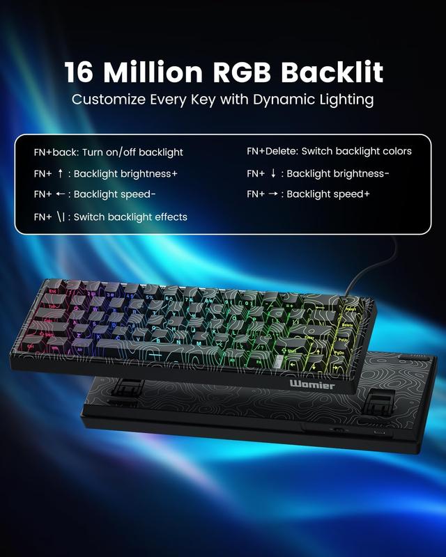 Womier M68HE  65% Hall Effect Wired Mechanical Gaming Keyboard,Hot Swappable Magnetic Switches