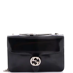 Pre-owned GUCCI Patent Leather Shoulder Bags Interlocking Shoulder Bag Patent Medium by Rebag