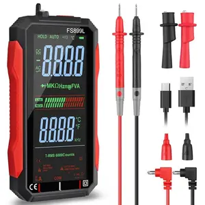 USB Rechargeable Digital Multimeter 6000 Counts Large Color Screen & Backlight FS899L  Auto Ranging Multimeter True RMS Digital Voltmeter Multi Meter Digital Tester for Automotive