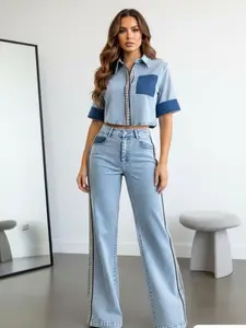 Denim Muse Set Top And Jean