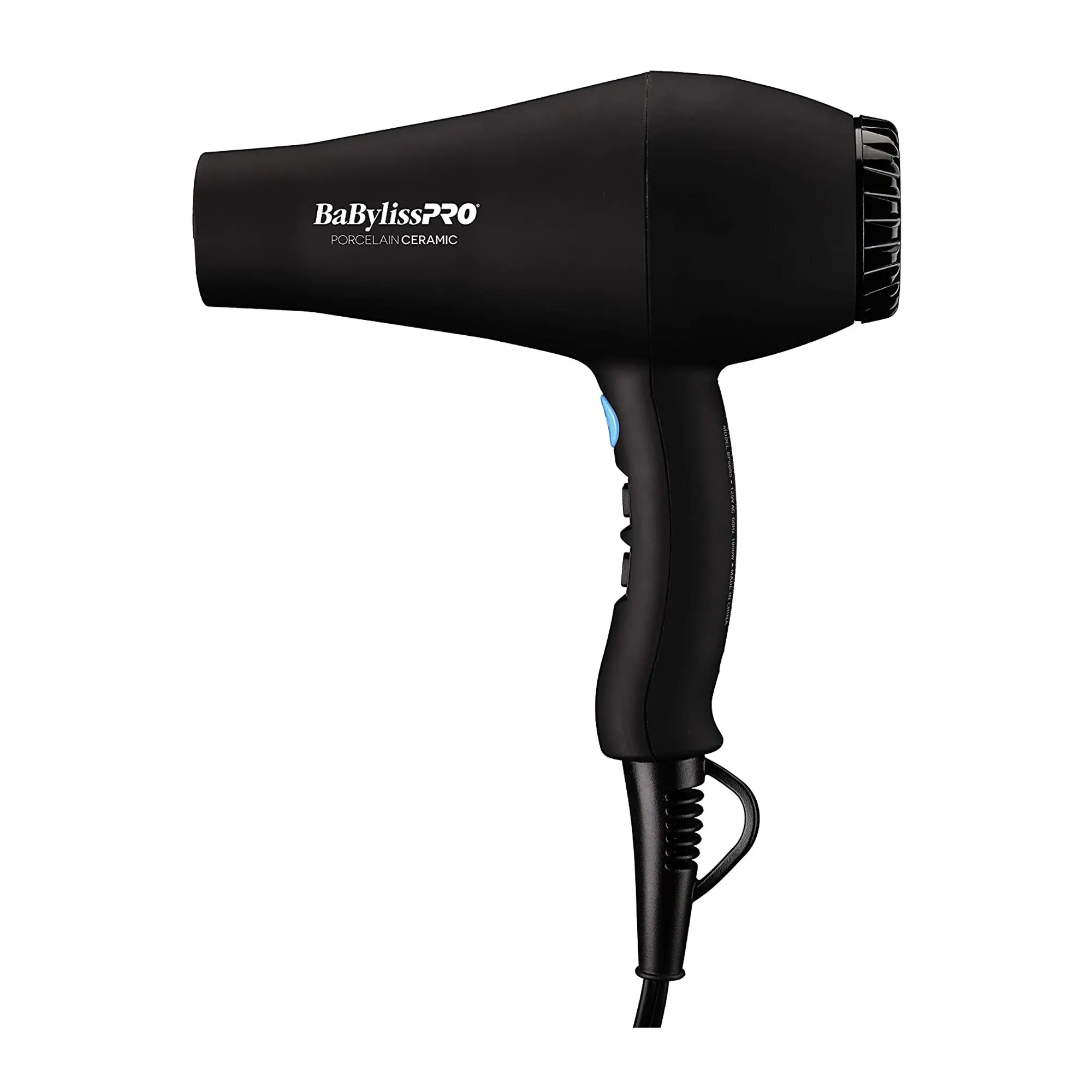 BabylissPRO Porcelain Ceramic Hair Dryer 1900W - Carrera2 Technology for Even Heat & Smooth Styling - 6 Settings & Cold Shot Button - Lightweight & Portable