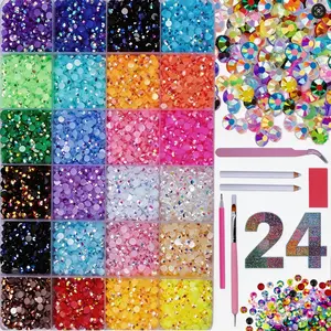 3&4mm Rhinestone Bedazzling Kit Beginner-Friendly Bling Set with Multicolor Flatback Resin Jelly Rhinestones, Tools for DIY Nails & Craft Projects, Easy Placement for Book Decor