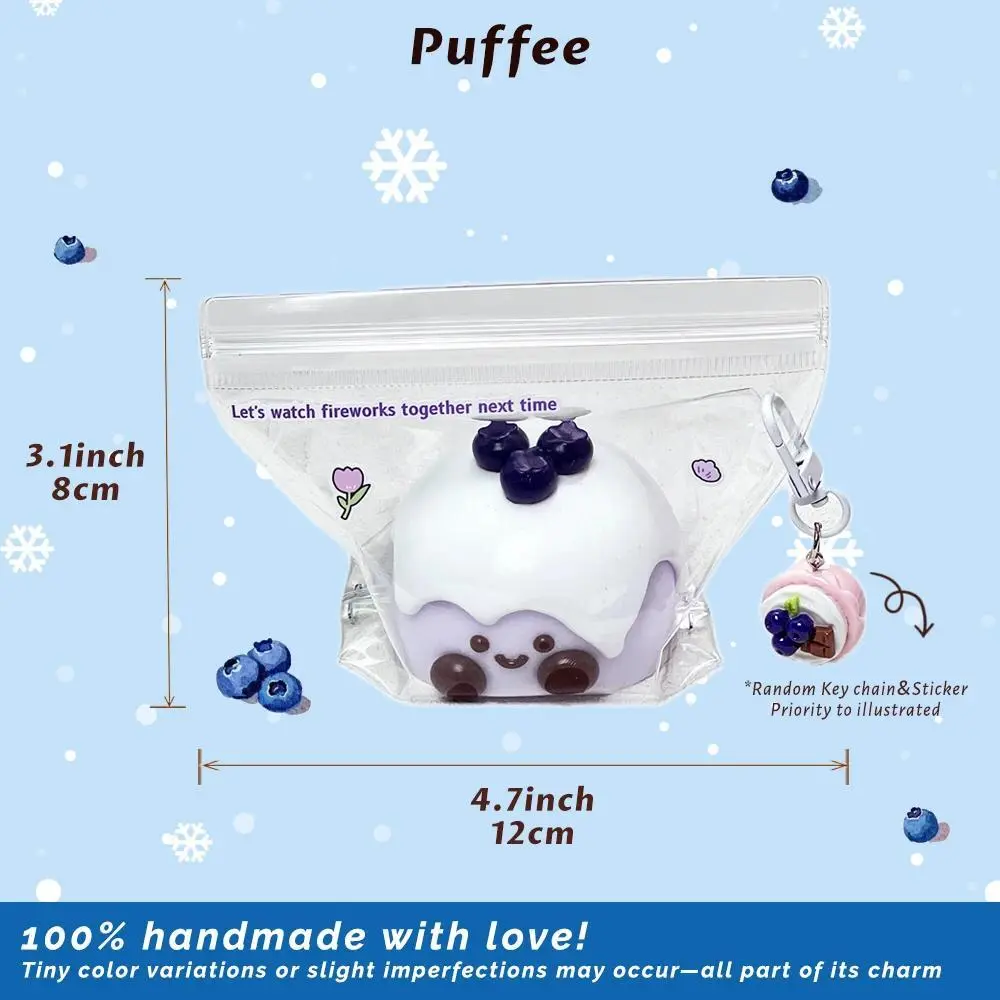 JC Blueberry Cake Food-grade Silicone Squishy Toy, Taba Squishy, Creamy Soft Adhesive Slow Rebound Squeeze Toy, Happy Game
