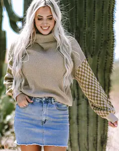 Waffle Knit Turtleneck