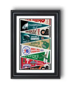 [SALE UP TO 45%] Philadelphia Sports “city of Champions_ Pennants Collection All-teams Wall Art _  (Frame not included)
