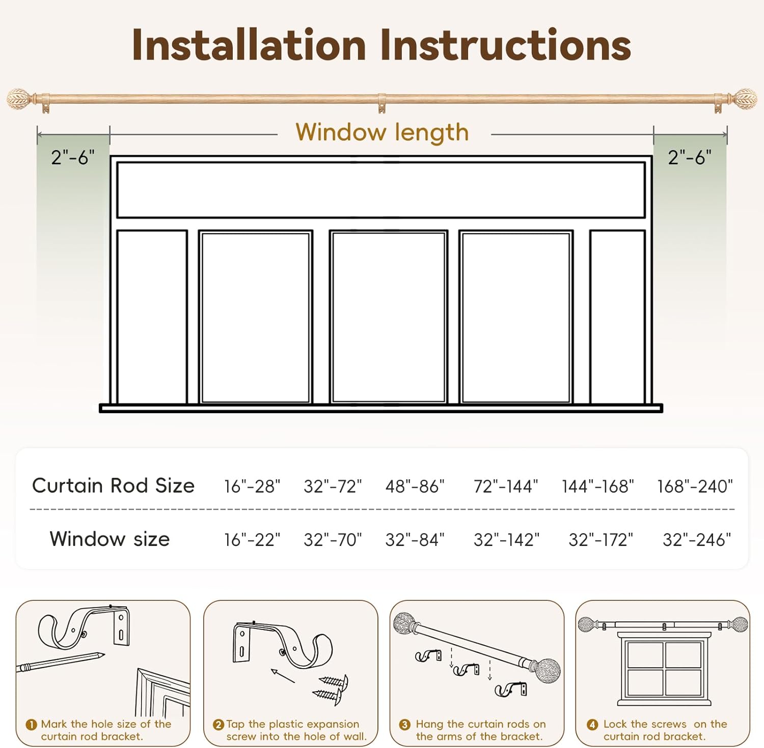Inovaday Wood Curtain Rods for Windows,1 Inch Heavy Duty Boho Drapery Rods with Imitation Wood Grain Olive Leaf Motif Finials, Rustic Decorative Curtain Pole Set Inovaday Wood Curtain Rods for Windows,1 Inch Heavy Duty Boho Drapery Rods with Imitation Wood Grain Olive Leaf Motif Finials, Rustic Decorative Curtain Pole Set