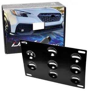 iJDMTOY No Drill Front Bumper Tow Hook License Plate Mounting Bracket Adapter Kit For Subaru 2022-up WRX/STI (Gen2 VB)