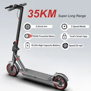 [birthday gift]Electric Scooter 350W Motor,19 MPH Max Speed,12 Miles Range,8.5'' Foldable Scooter for Adults with APP,Foldable Commuter Scooter
