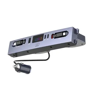 Vellhezy 65W USB Charger Hub for Tesla Model Y Juniper 2026 & Model 3 Highland 2024 2025 Accessories, Fast Charging with Retractable Cables, 5-Port Car Phone Charger Docking Station fit Tesla Center Console