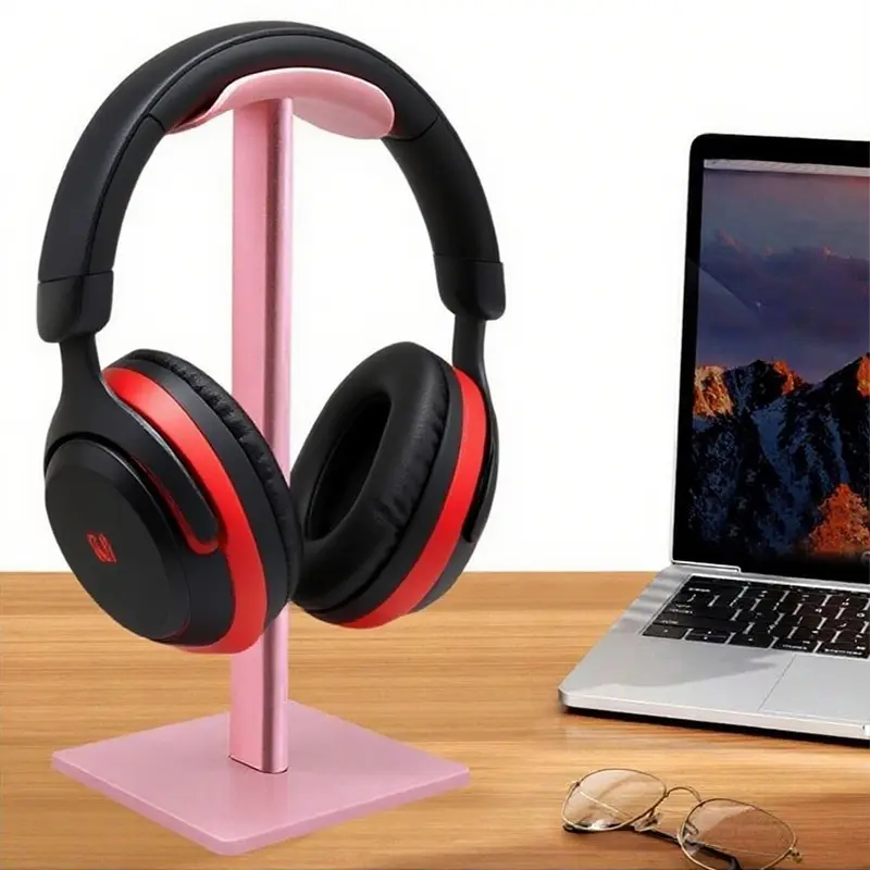 Aluminum Alloy Headband Headphone Earphone Holder, Abs Base, Space-Saving, Compatible with Multiple Earphones, Fashionable and Practical