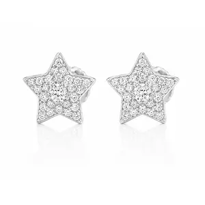 Moissanite Star Ear Studs, Unisex Jewelry Accessories