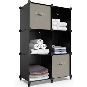 6-Cube Storage Organizer, Closet Organizer Storage Cabinet Shelf Bookcase Bookshelf,Storage Cubes Organizer Cabinet for Kids,Closet, Bedroom,Bathroom Racks