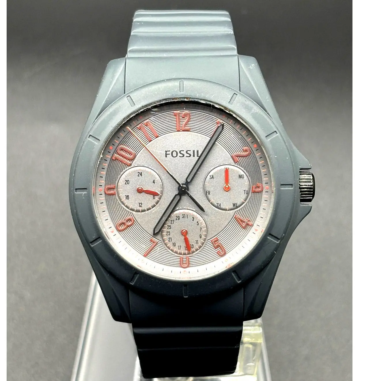 Fossil FS5221 Poptastic Sport Gray Dial Silicone Strap Multifunction Watch