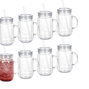 Acrylic Snowglobe Tumbler 20 Oz 8 Pack With Handle Customized