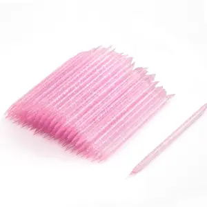 Dual-Ended Cuticle Pushers & Cleaning Tools for Manicure/Pedicure 100 PCS Pink Disposable Nail Sticks