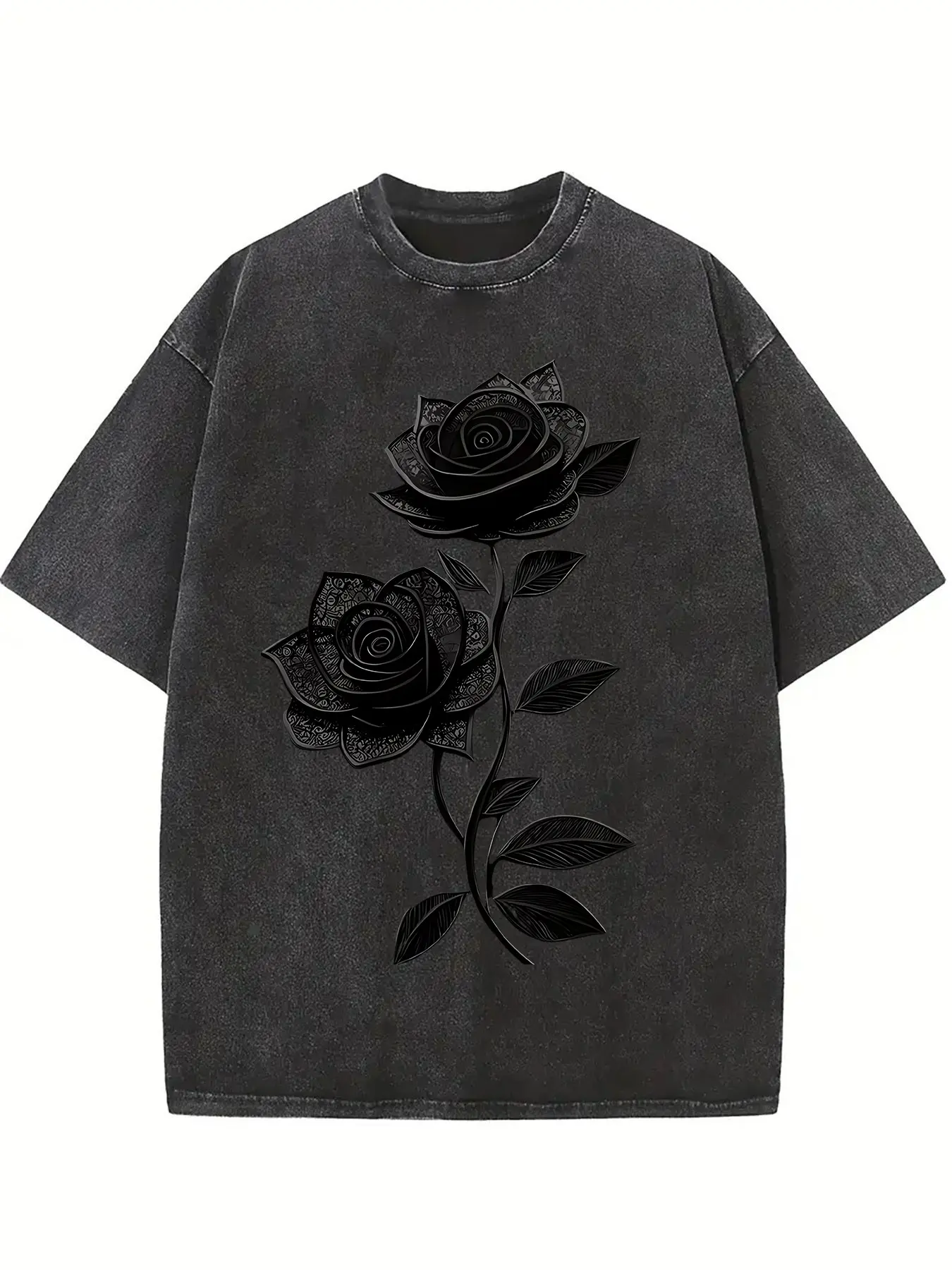 Men's Cotton Short-Sleeve T-Shirt - High-Quality Heavyweight Stretch Casual Men's Wear, Letter Print Vintage Distressed Washed Round Neck, Oversized Loose Hip-Hop Summer Graphic Tee, Vintage T Shirts
