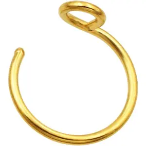 Clip-On Fake Nose Hoop Ring 20G 6mm/8mm, 0.1g Lightweight, Non Piercing Lip Jewelry, 316L Surgical Steel, Gold Black Rose Nosering