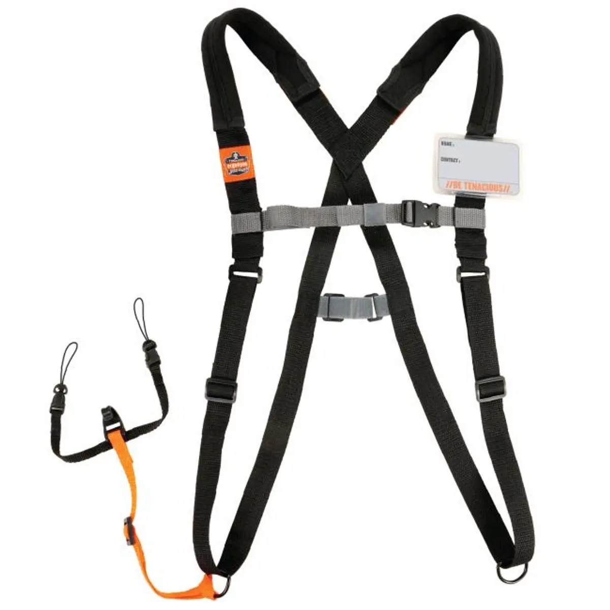 Ergodyne EGO19189 Barcode Padded Scanner Harness Lanyard, Black - Large