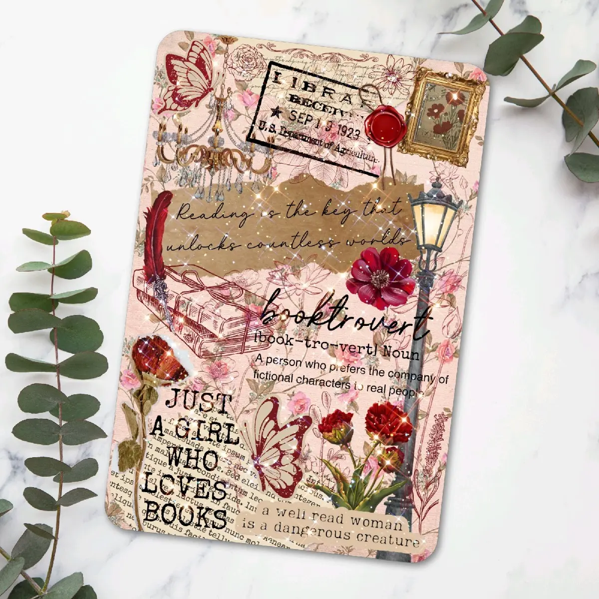 Cottagecore Cardstock Clear Case Insert for Kindle | Smutty Book Lover Gift | Bookish Stickers for Kindle | Booktok Aesthetic | Red Cottage