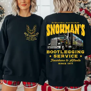 Snowman's Bootlegging Service 2 Side Sweatshirt, Smokeyy And The Bandiit Sweatshirt, Unisex Trendy Sweatshirt Gift For Movie Fan, Gift For Him, Moive Merch