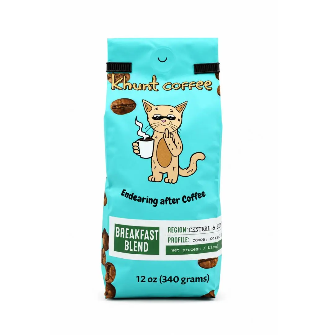 Khunt Coffee Endearing after Coffee, Whole Bean Coffee, Fresh Roasted to Order, Smooth Medium Roast 12 oz (340g)