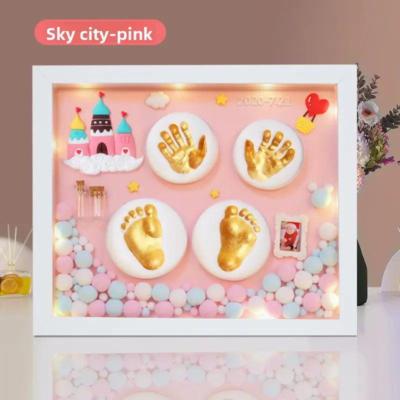 12inch Solid Wood Frame - Castle in the Sky - Pink
