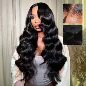 [Drawstring Glueless Wig] Leniku Body Wave 180 Density Easy To Wear 13x6 Drawstring Glueless Wig Pre Plucked Pre Cut 13x4 Glueless Wig For Black Women