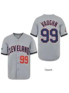 Men's Ricky Vaughn #99 Baseball Movie Jersey 90s Hip Hop Stitched White Gray Blue