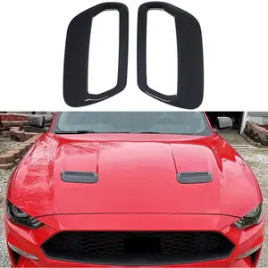 Glossy Black Exterior Hood Vent Air Outlet Cover Trim for Ford Mustang Accessories 2018 2019 2020 2021 2022 2023 (Not for Shelby Model)