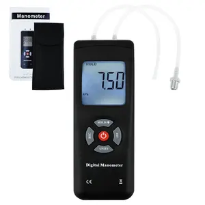 Professional Digital Manometer Gas Pressure Gauge Tester 11 Units with Backlight Suitable for Differential Pressure of 1-2 Pipes Air Condition System Measurement