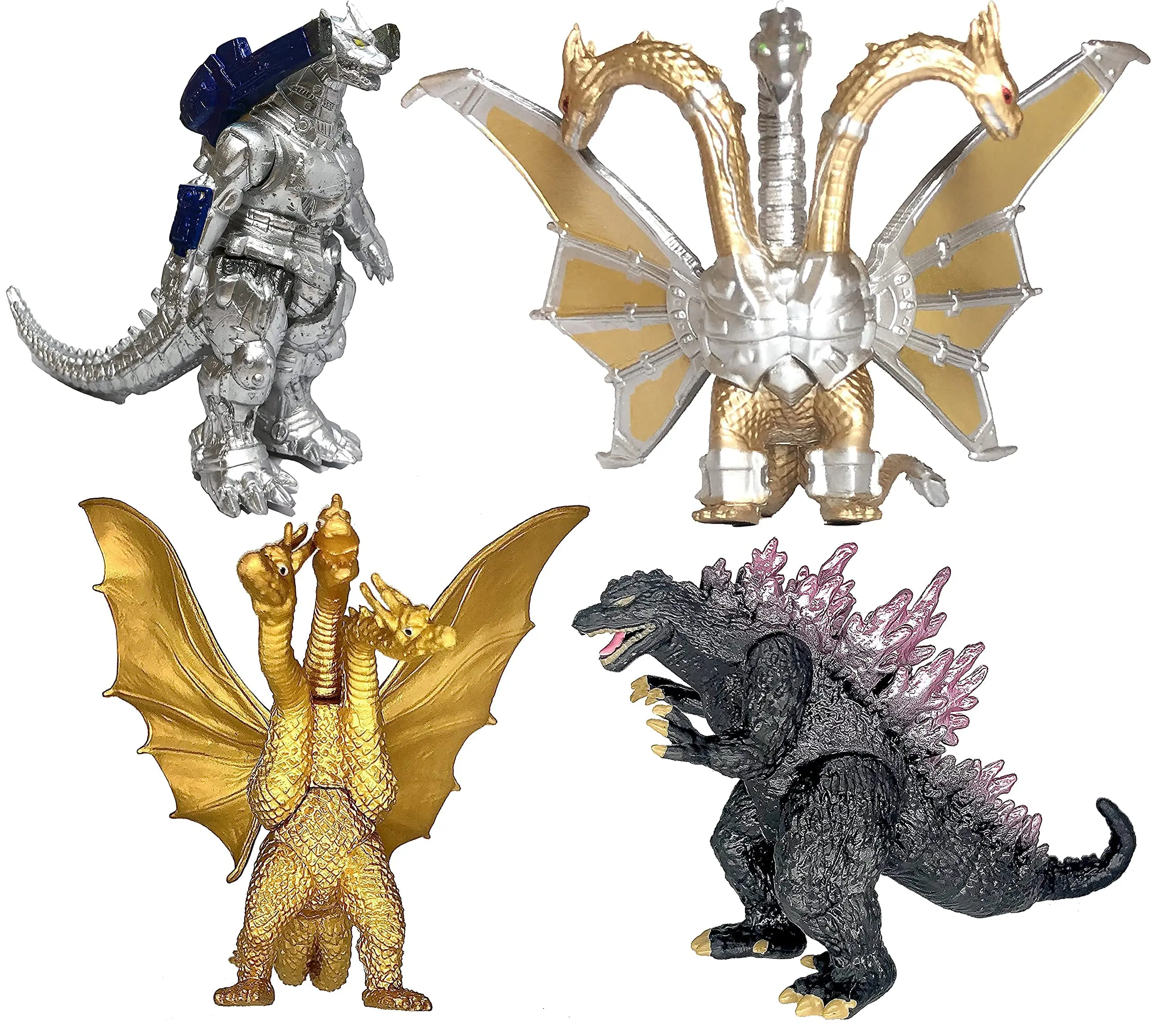 TwCare Exclusive Godzilla vs Kong Toys Movable Joint Action Figures, King of The Monster Dinosaur Shin Ghidorah Skull Crawler Mecha Mechagodzilla Cake Toppers Pack