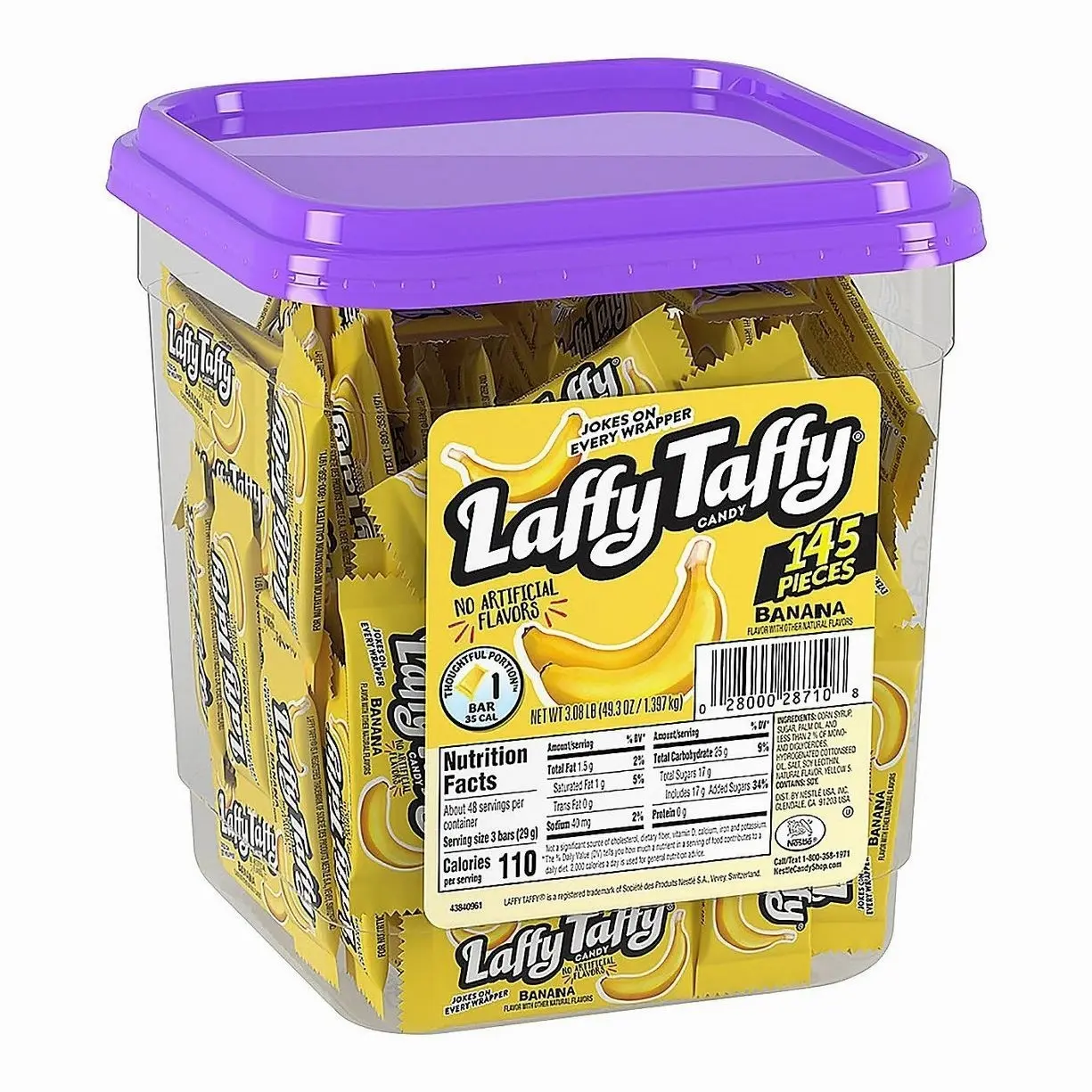 Laffy Taffy Candy, Banana Flavor, Individually Wrapped Candy (145 Pieces)