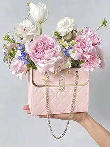 8 Piece Floral Handheld Gift Bags for Flower Bouquets Colorful Wrapping Paper Bags with Handles Ideal for Flower Boxes