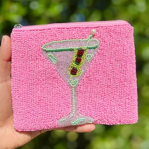 Martini Beaded Pouch Purse