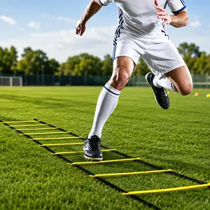 Agility Ladder 20ft 12 Rung Speed Training Equipment Soccer Training Ladder for Footwork Speed Agility Drills Portable Carry Bag for Kids Athletes Indoor Outdoor Backyard Practice Team Training Improve Coordination Balance Train Like a Pro