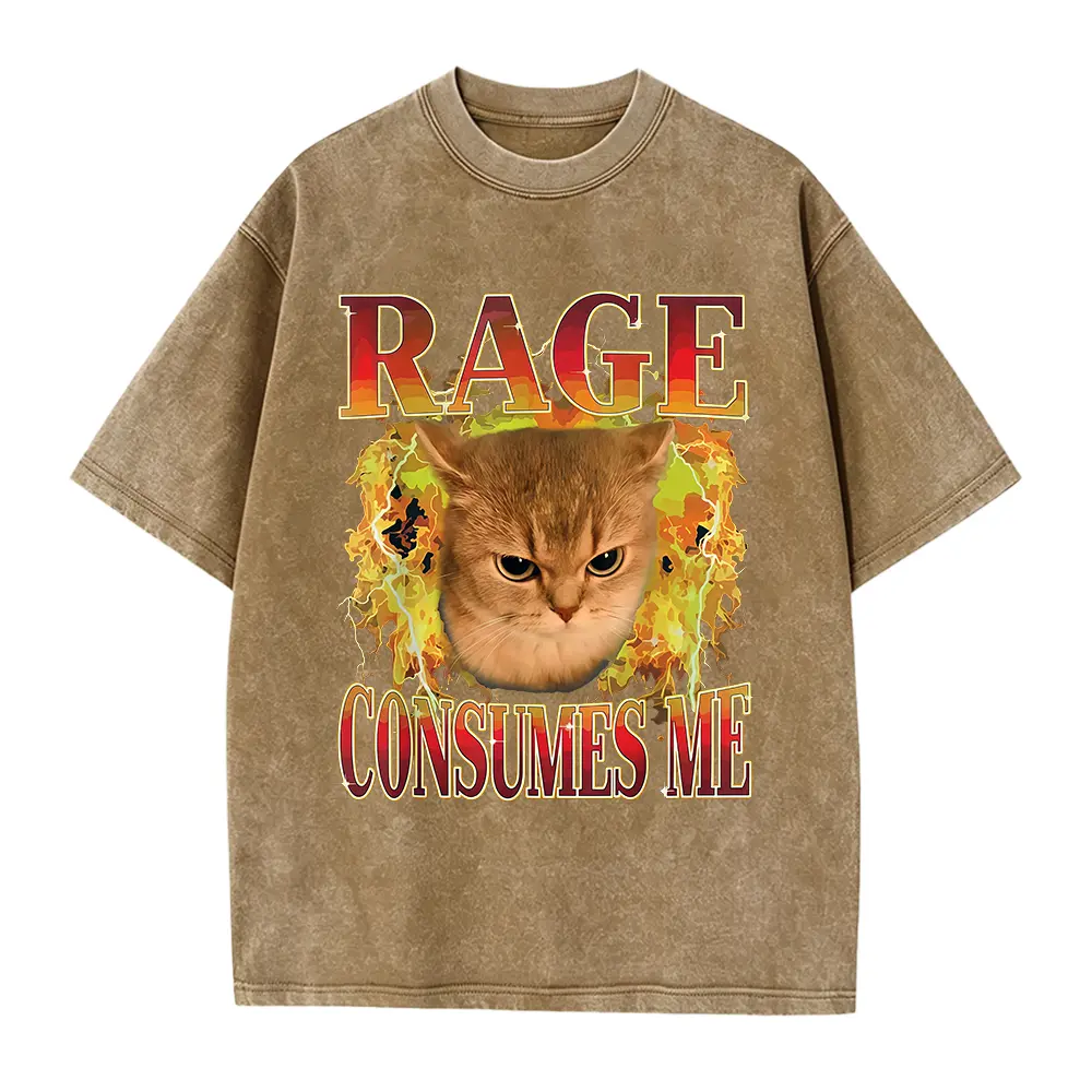 Cat Rage Is Consuming Me Funny Angry Meme Cats Humor T-Shirt