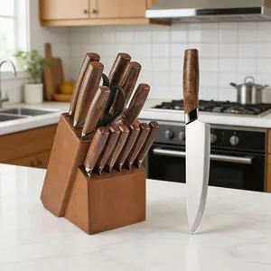 14-Piece Knives Kitchen Set, Ultra Sharp Knives for Men, Food-Grade Stainless Steel Anti-Rust Chef Knife Block Set with Multicolor Sharpener, Must-Have Kitchen Gadgets, Kitchen Accessories, Kitchen Items for Home Cooking Utensils Kitchenware Storage