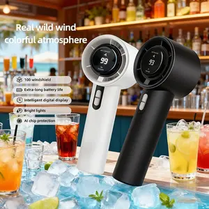100-Speed Turbo Fan 2000mAh – 9m/s High-Velocity Wind, 15H Long Battery Life, Digital Display, USB Rechargeable Handheld Air Cannon – Perfect for Outdoor, Travel, Gym & Daily Use