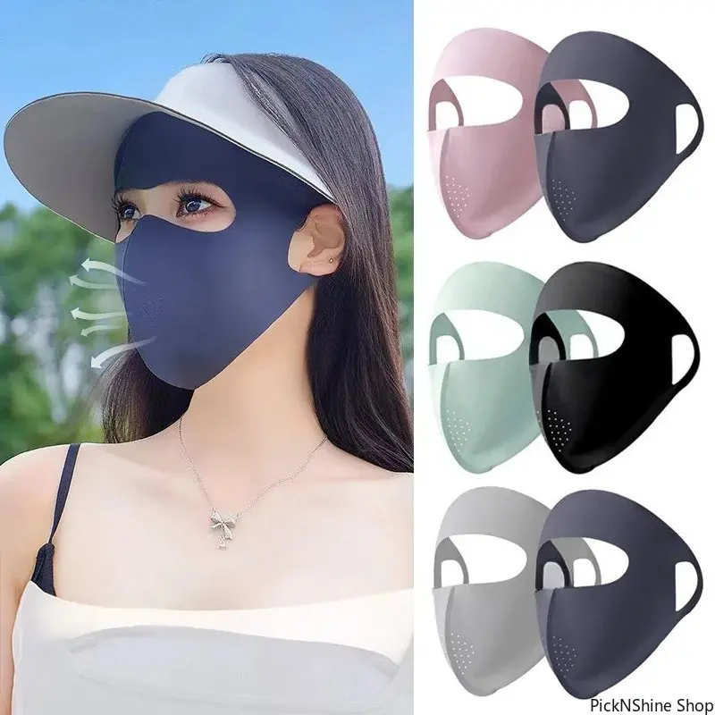 Ice-Sense Elastic Facekini, Unisex Full-Face Sun Protection, Lightweight and Breathable for Outdoor Travel & Beach, Breathable Face Covering, Full Face Mask, Facecovering