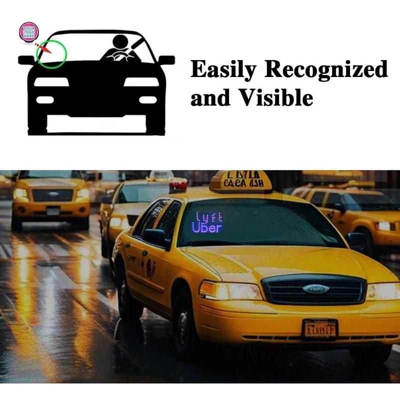 Lights with USB interface, LED logo on car windows; Two tone blue+pink sticker suction cup, adjust brightness, taxi display screen license plate lights taxi empty lights identification lights adjustable brightness dynamic function Sticker for Cars