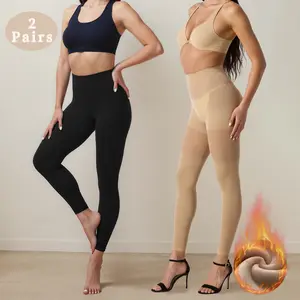 2-Pack Women's 70D Velvet Cropped Tights High Stretch Soft Opaque Capri Leggings Black for Work Casual Everyday Wear Breathable Fabric